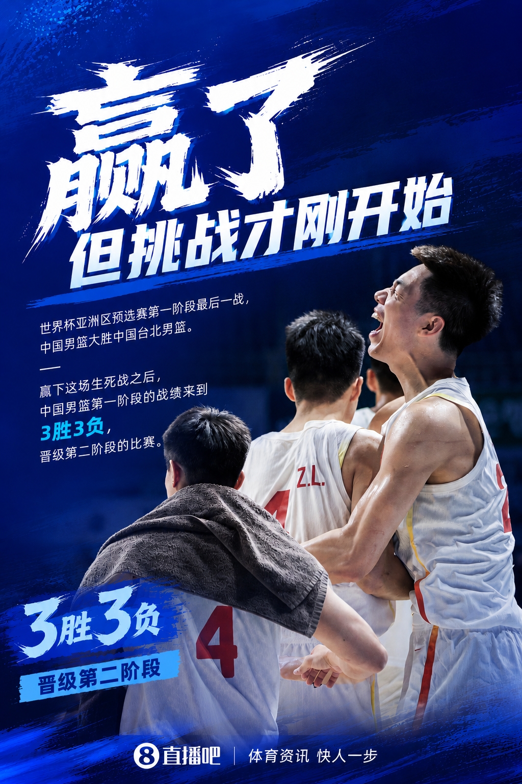 [最新体报]中国⭐男篮轻取中国台北男篮⚽ 3胜3负挺进世➡️