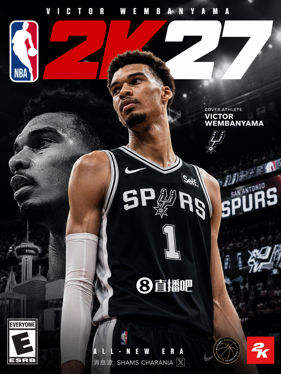 能力值会是多少？Shams：文班亚马成为NBA2K27封面人物