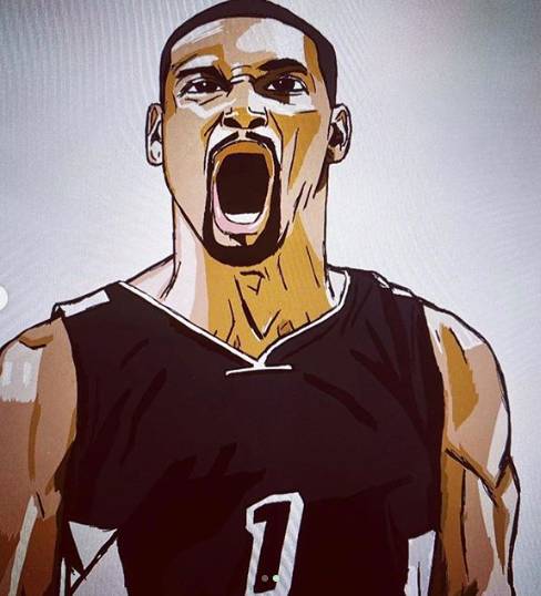 人气依旧波什晒出球迷为他创作的画像