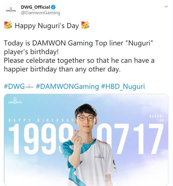 nuguri选手于2017年加入igs开启职业生涯,11月加入dw