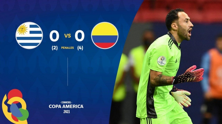 哥伦比亚2次在美洲杯1/4决赛中遇到乌拉圭，皆点球大战制胜