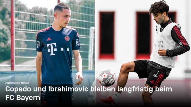 官方：拜仁与年轻球员A-伊布&科帕多完成续约，均续约至2024年