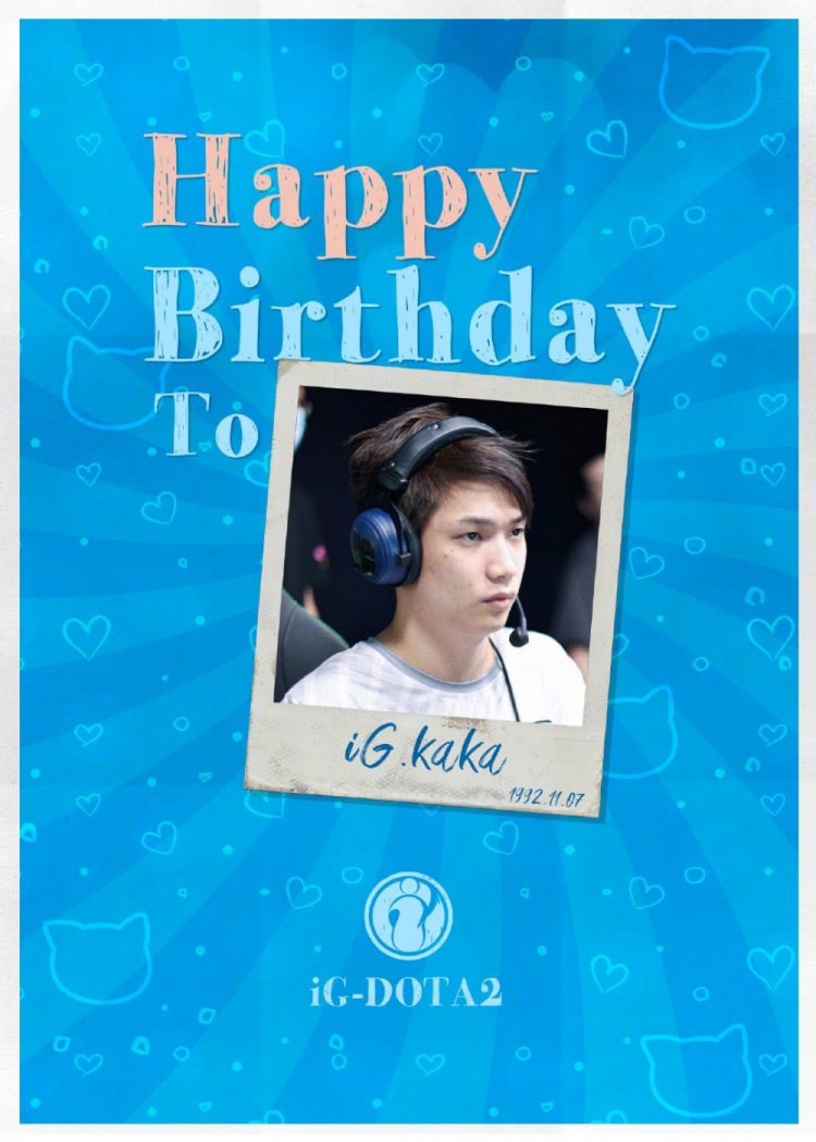 ig官方祝dota2分部选手kaka生日快乐