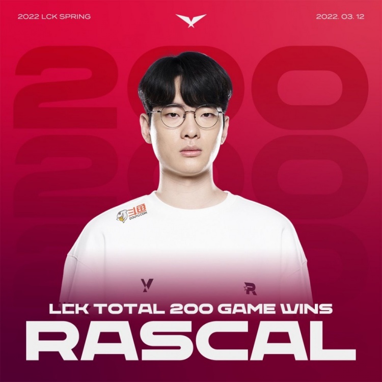 里程碑rascal选手解锁lck200胜成就