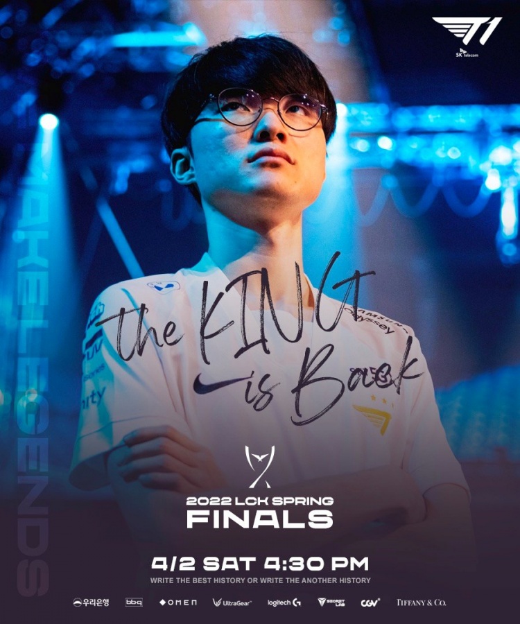 韩网粉丝自制lck决赛fakerruler海报决赛将于4月2日开战