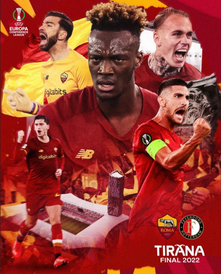 罗马发布欧会杯决赛海报：亚伯拉罕占据C位