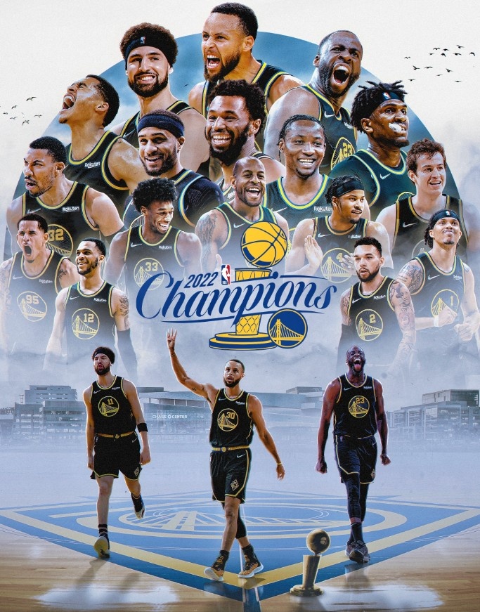 勇士官方发布夺冠海报nba冠军世界冠军