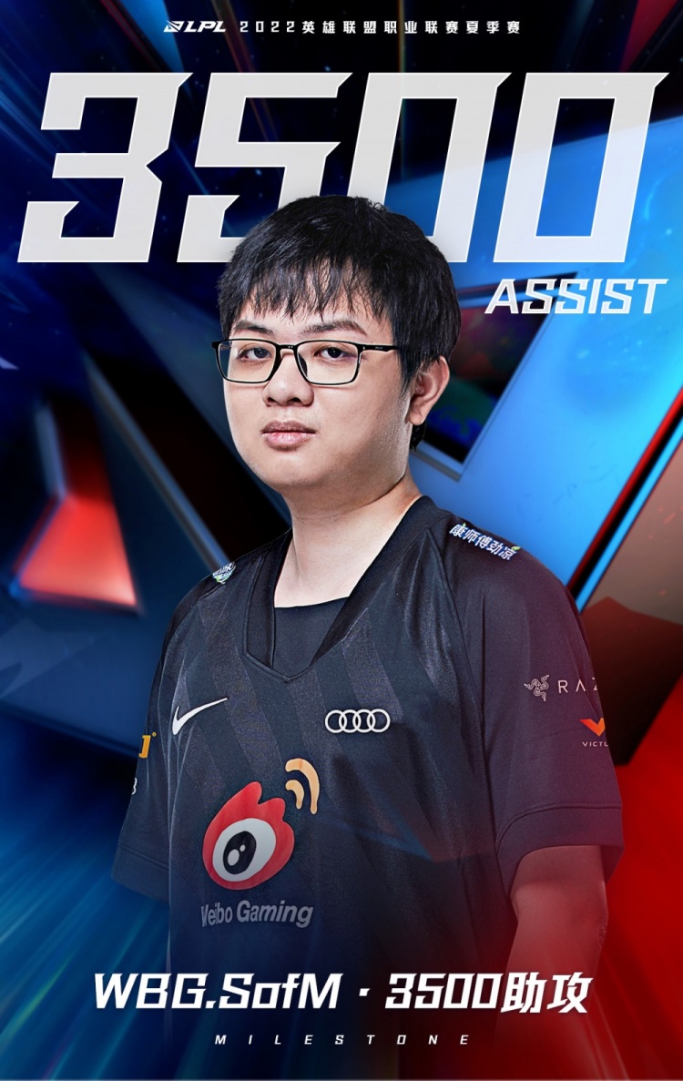 里程碑sofm达成lpl3500助攻成就