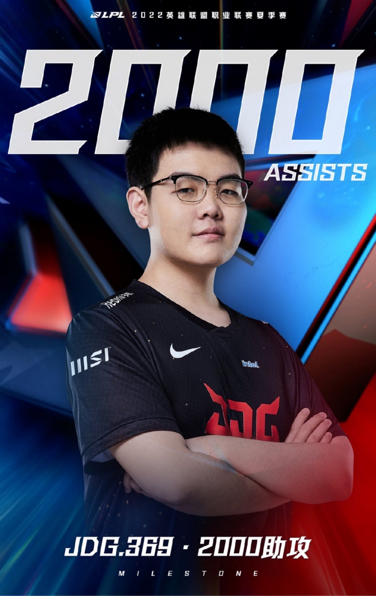 选手里程碑369达成lpl联赛2000助攻成就