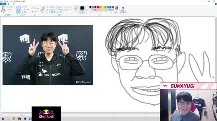 Gumayusi手绘Zeus画像直言：这种程度的话感觉很像