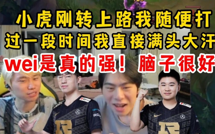 Zdz狂吹小虎和Wei：小虎转上一段时间我直接满头大汗Wei脑子很好