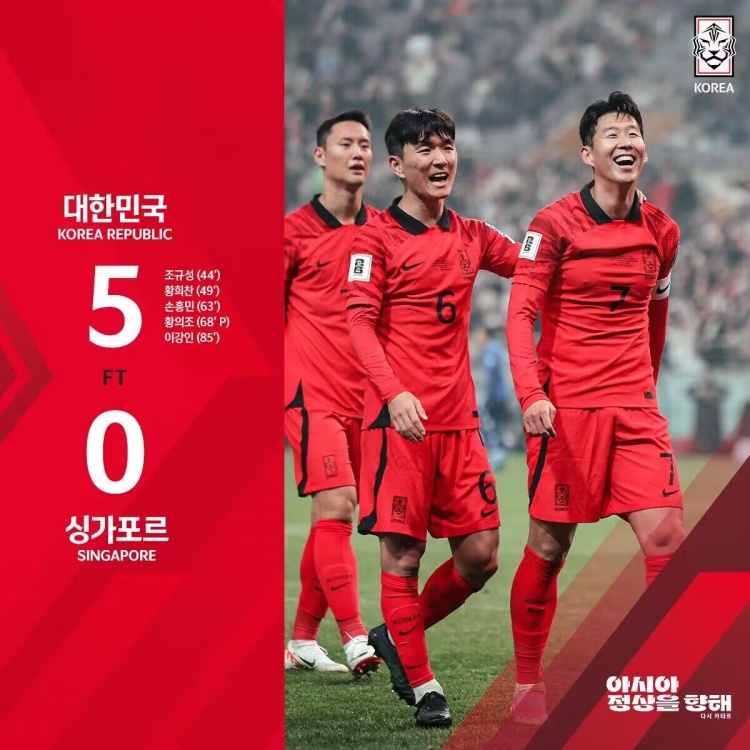 🍋日韩昨日世预赛各5-0大胜，10粒进球全部为旅欧球员打进
