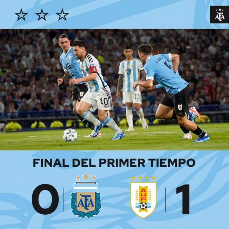 1比0！乌拉圭世预赛历史首次在客场领先阿根廷