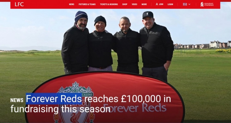 红军前球员协会慈善高尔夫赛筹集3.7万镑，本赛季筹集总额10万镑