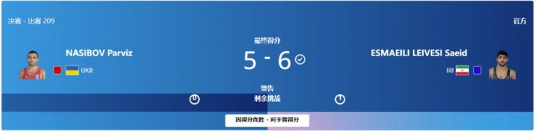 摔跤男子古典式67公斤级决赛-伊朗选手拿到冠军