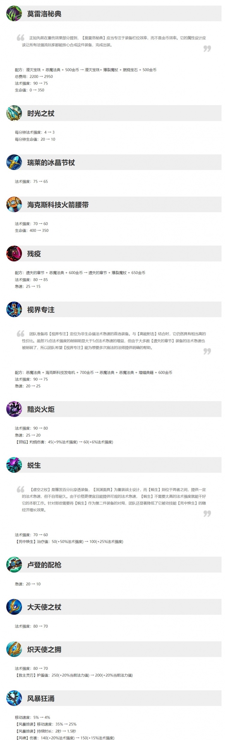 LOL新版本更新公告：吸血鬼削弱 奎桑提小炮大改 上百件装备改动