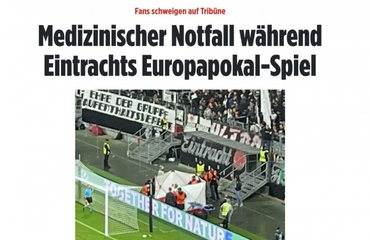德媒：法兰克福欧联杯比赛时有球迷眩晕颠仆体育赛事直播，在紧迫救治后被送医