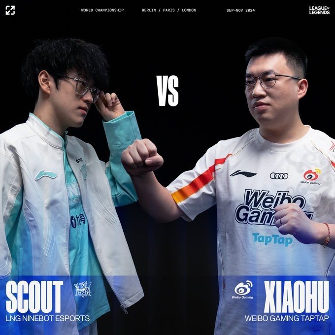 LoL官方预热LNG对阵WBG：世界赛冠军Scout对阵MSI冠军Xiaohu