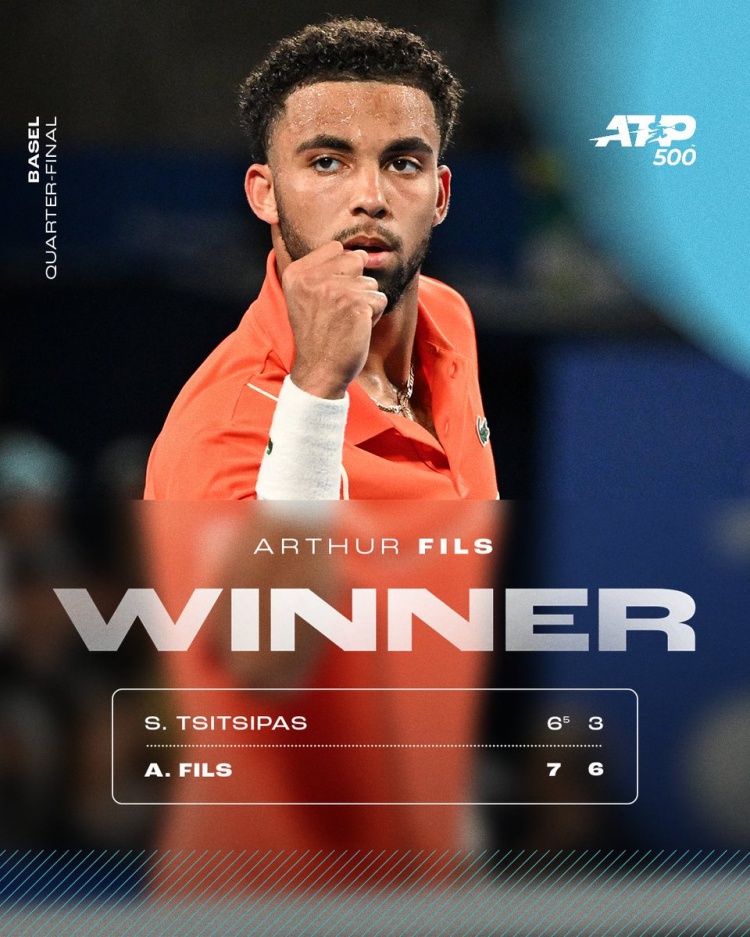 ATP500巴塞尔1/4决赛：3号种子西西帕斯0-2不敌20岁法国小将菲斯