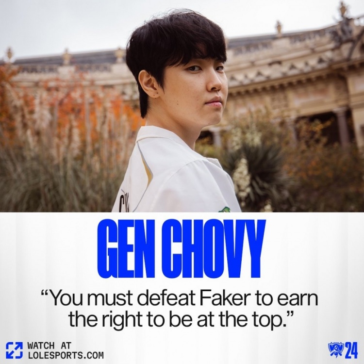 Chovy赛前宣言：必须打败Faker，才能有资格登上顶峰！