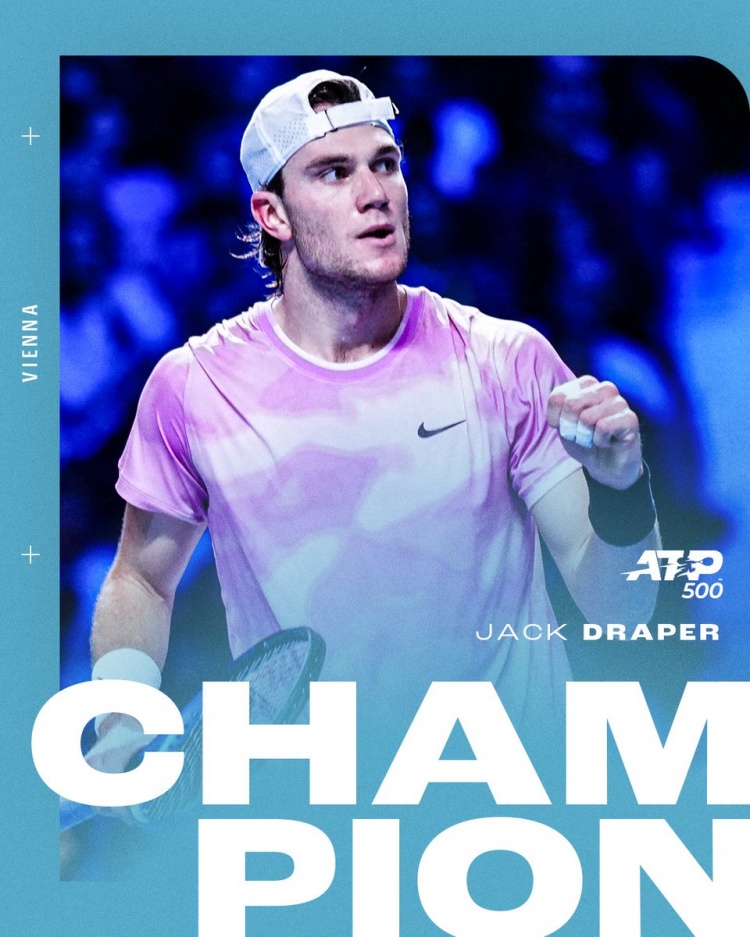 ATP500维也纳：德雷珀2-0卡恰诺夫夺得冠军，生涯首座500赛冠军