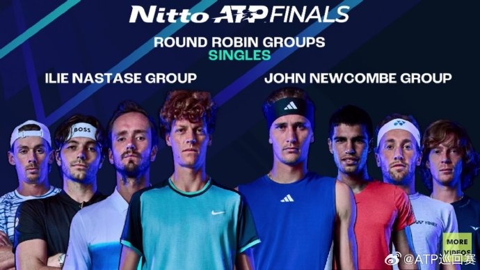 ATP年终总决赛抽签：辛纳、弗里茨同组，阿尔卡拉斯、鲁德一组