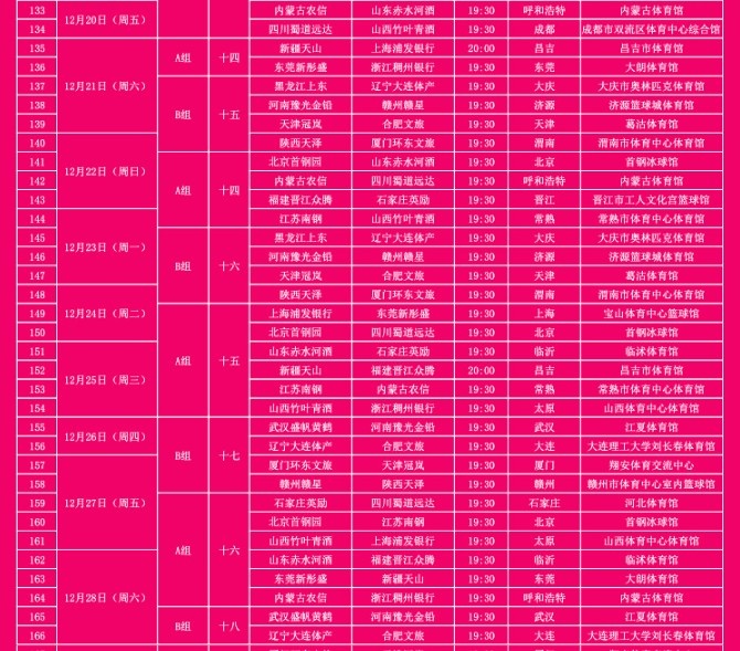 2024-2025赛季WCBA联赛赛程发布！常规赛在11月15日开打！