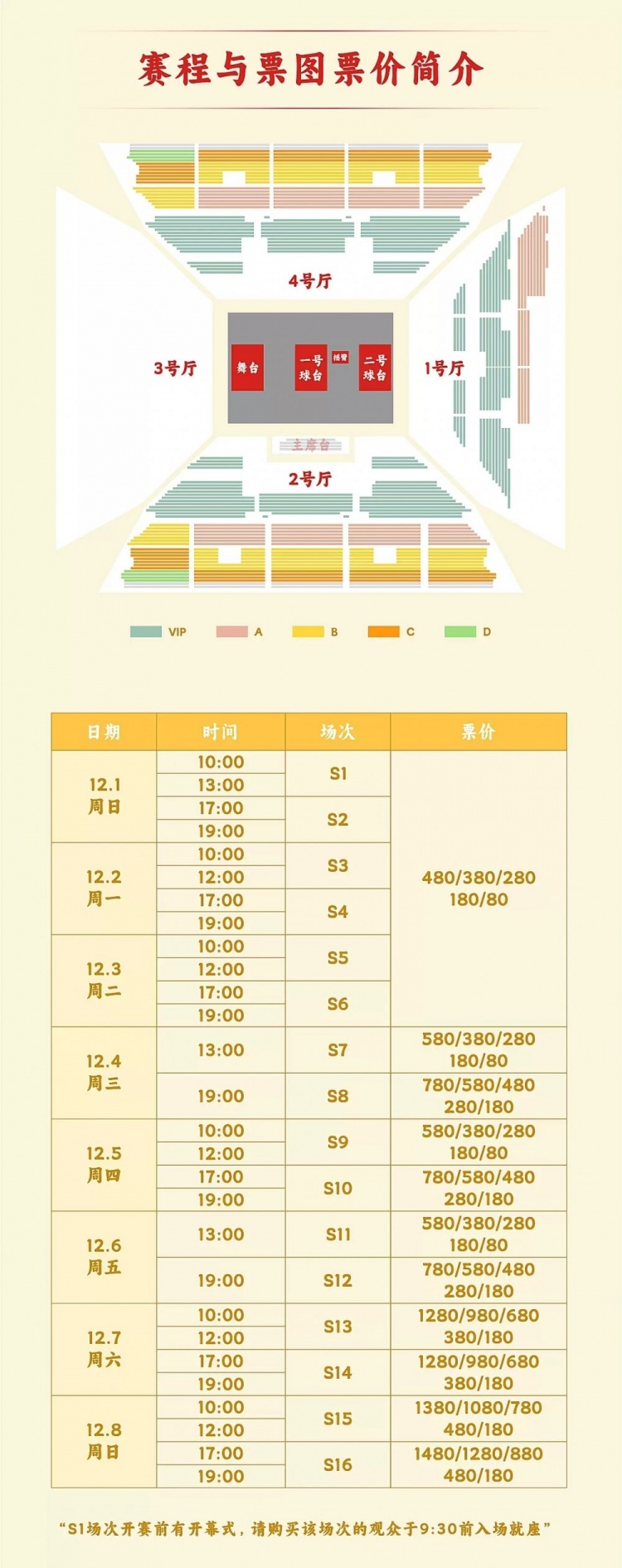 2024成都国际乒联混合团体世界杯票价公布：80-1480元不等