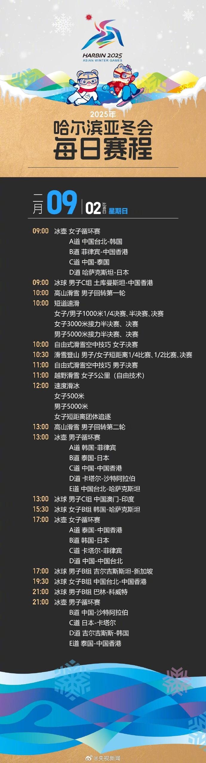 金年会金字招牌诚信至上哈尔滨亚冬会赛程：短道速滑2月7日开赛，冰球、冰壶最早开赛