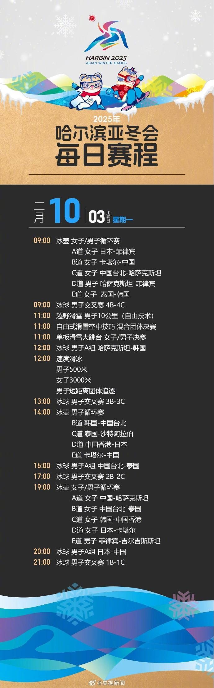 金年会金字招牌诚信至上哈尔滨亚冬会赛程：短道速滑2月7日开赛，冰球、冰壶最早开赛