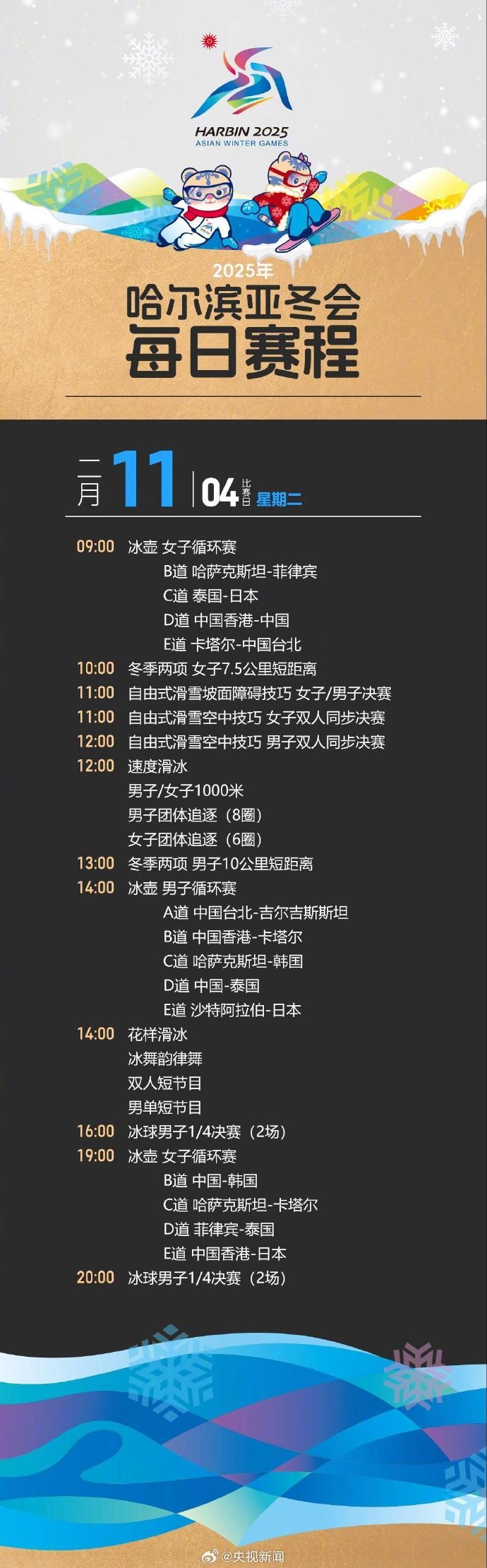 金年会金字招牌诚信至上哈尔滨亚冬会赛程：短道速滑2月7日开赛，冰球、冰壶最早开赛