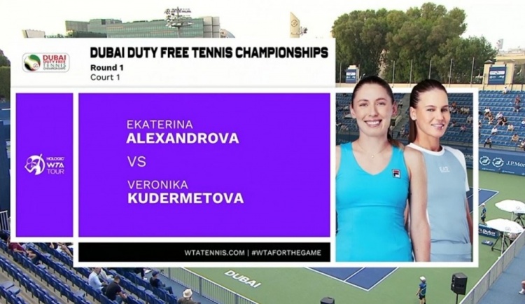 下轮对萨巴伦卡！WTA1000迪拜站首轮：库德梅托娃2-1亚历山德洛娃