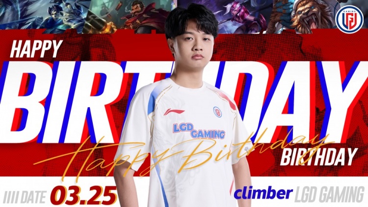 LGD官方：祝打野选手吴弘涛climber 21岁生日快乐!