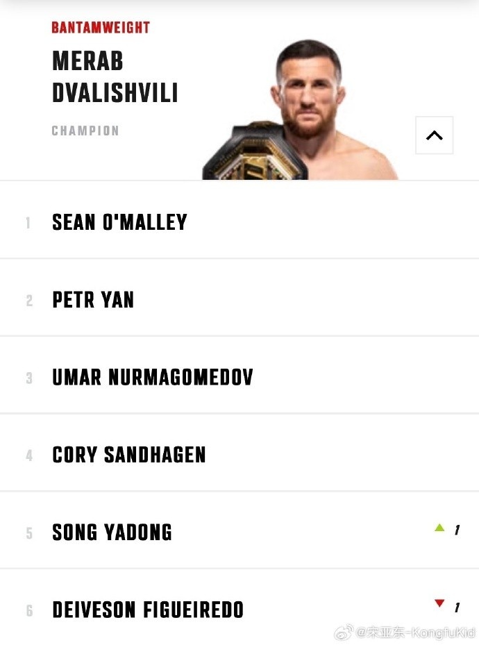 DB视讯百家乐排名升至世界第5！UFC选手宋亚东：离冠军又更近了一步，加油