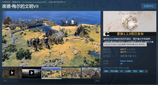 游戏口碑快要崩盘？《文明7》在线人数一度跌破4500