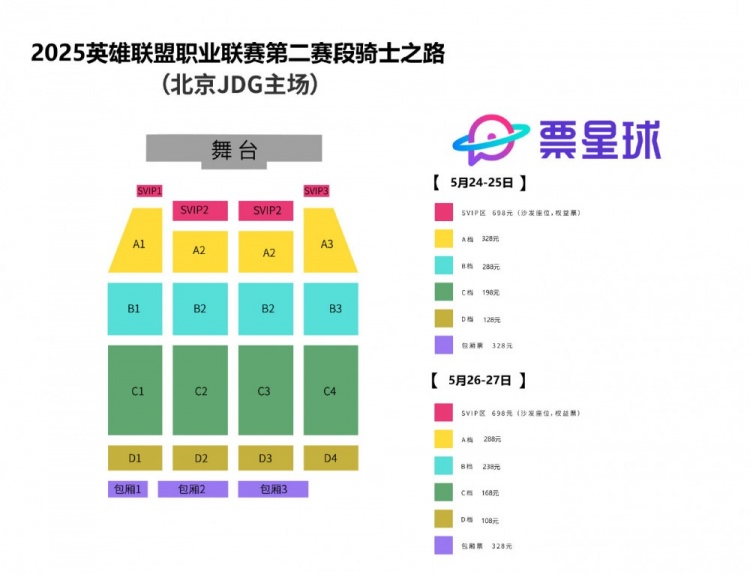 2025LPL第二赛段骑士之路开票信息公布：票价最高698 最低108