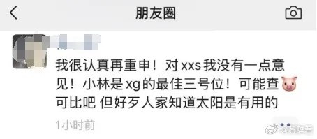 XG老板朋友圈力挺XXS：对xxs我没有一点意见 小林是XG最佳三号位
