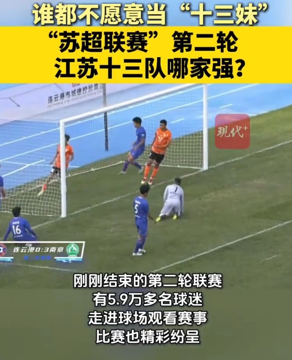 [有趣体育]苏媒：苏超联赛第二轮场均观众9852人，已超越中