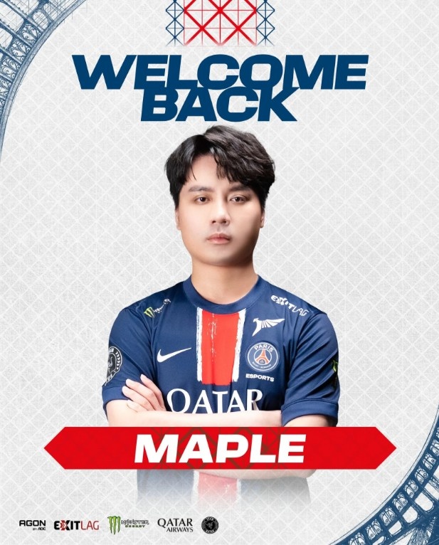 PSG官推：Maple选手决定复出挑战LCP，为追逐荣耀而战