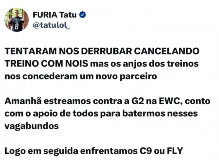 FUR打野Tatu:明天首战对上G2,需要大家的支持来痛揍他们