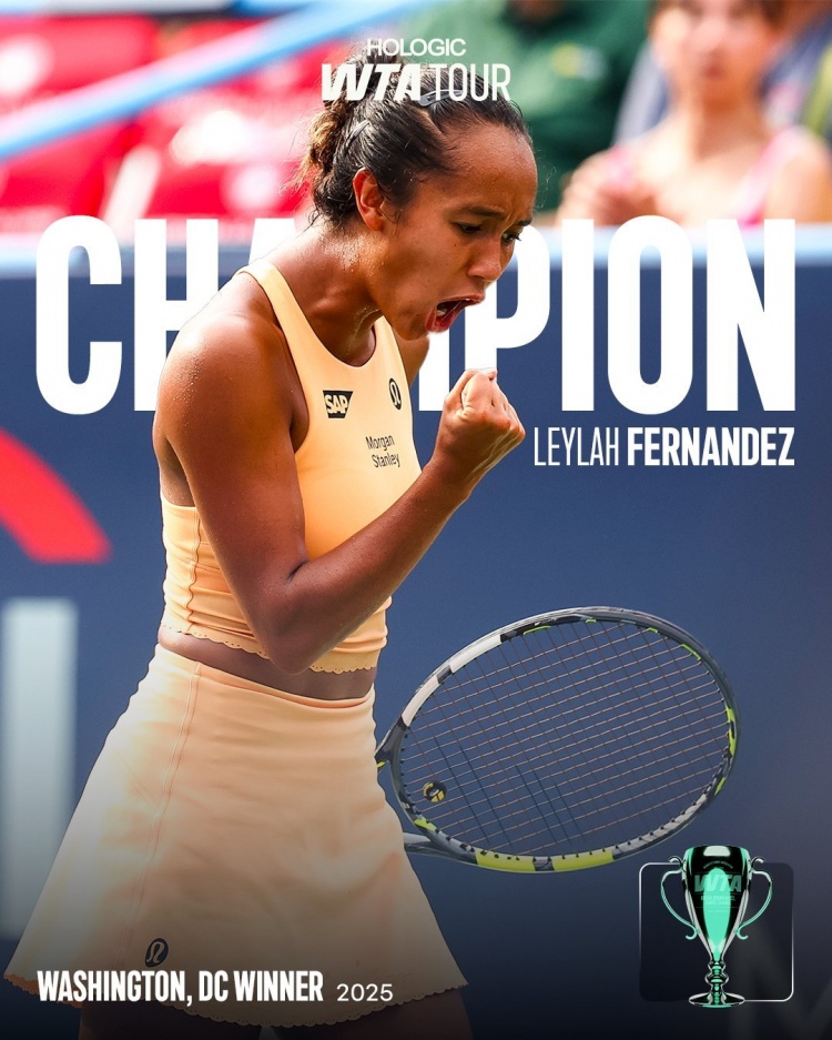 前美网亚军费尔南德斯20击败卡林斯卡娅，夺得WTA500华盛顿冠军