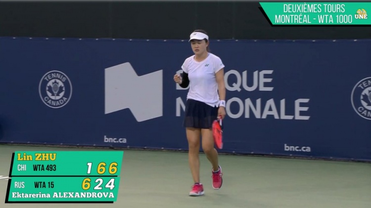朱琳21逆转亚历山德洛娃，晋级WTA1000蒙特利尔32强