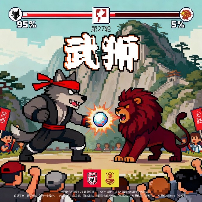 [有趣体育]赛前海报：武狮中甲第27轮  陕西联合月亮泊 青岛红狮(图1)