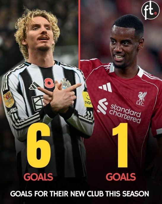 伊萨克加盟利物浦后仅1球入账,替代者沃尔特马德为纽卡已打进6球