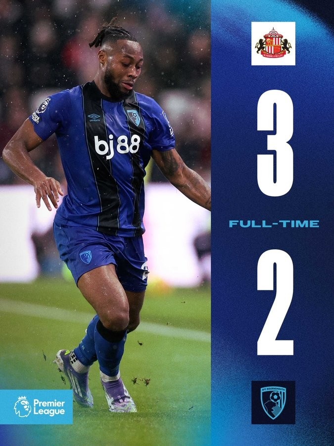 桑德兰队史首次在英超让二追三，此前187次落后2球最终10平177负