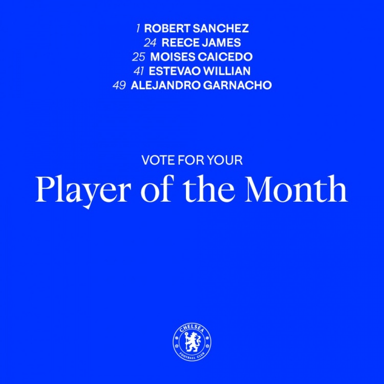 切尔西11月最佳球员候选：里斯·詹姆斯、凯塞多、埃斯特旺在列
