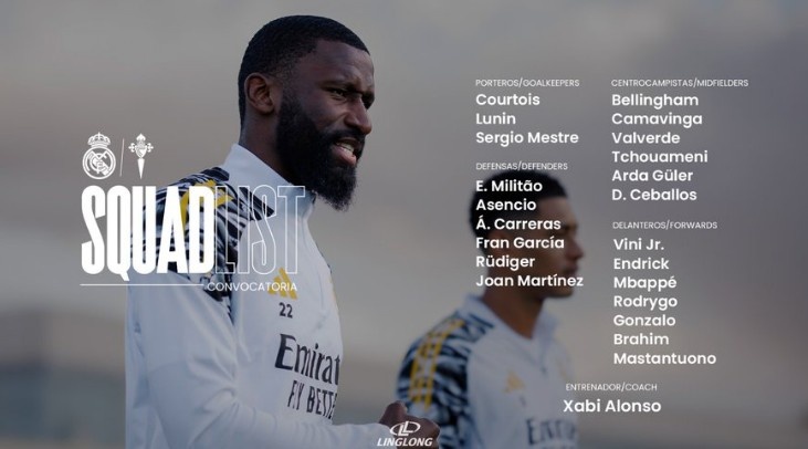 皇马本轮西甲大名单：姆巴佩领衔，维尼修斯、贝林厄姆在列