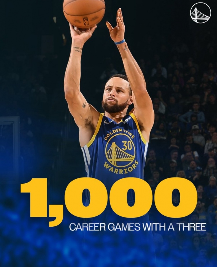 【赛事前线】库里100⬆️0场比赛有三分入账&历史第12人 