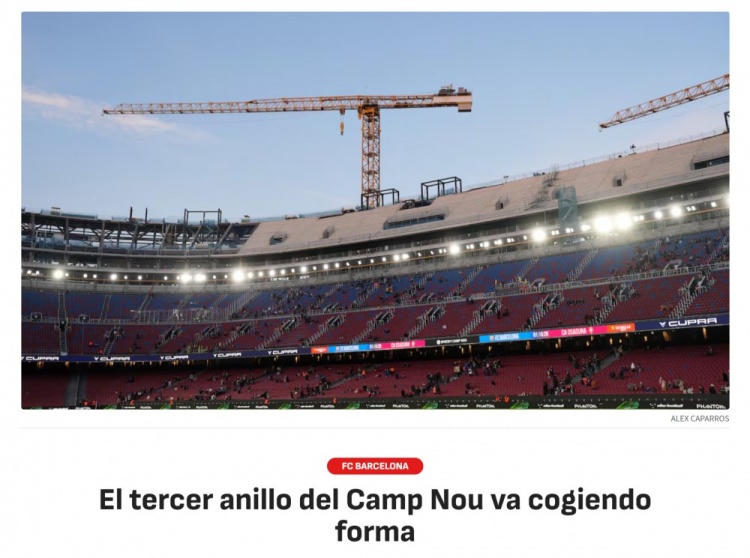 [今日看球要闻]阿斯晒照：诺坎普球场第三层看⚽台➡️正在成形