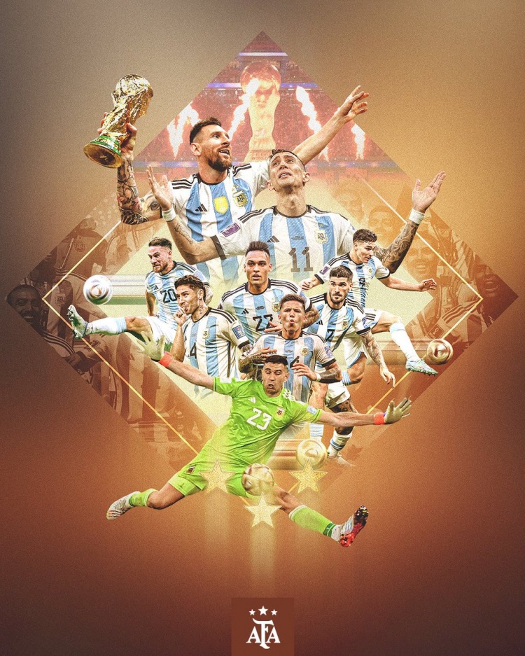 【体育世界】永载史册！阿根廷队社媒晒海报，纪念问鼎卡塔尔世界